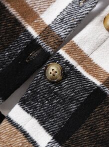 Toddler Girls Plaid Print Jacket Without Tee - Multicolor - View 6