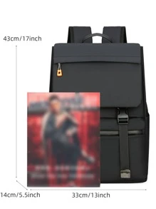 Ba lô Nam màu trơn Có thể điều chỉnh được - màu đen - Xem 4