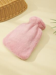 1pc Random Color Fluffy Hot Water Bag - Pink - View 2