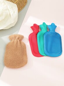1pc Random Color Fluffy Hot Water Bag - Khaki - View 5