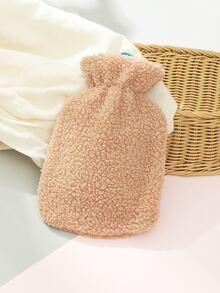 1pc Random Color Fluffy Hot Water Bag - Khaki - View 2