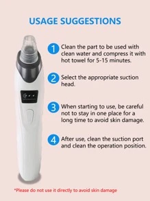 Facial Pore Vacuum Blackhead Reducer, Facial Pore Cleanser - 3 Suction Power, 5 Probes, USB Rechargeable Facial Cleansing Set - Adult Facial Electric Cleansing Tool, Birthday Gift, Mother'S Day - White - View 6