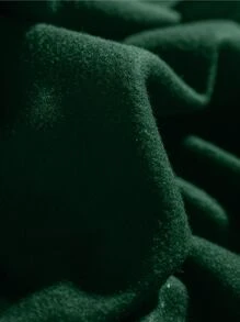 SHEIN EZwear Cactus & Letter Graphic Mock Neck Thermal Pullover - Dark Green - View 3