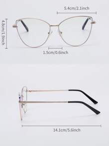 Cat Eye Women's Fashionable Design Glasses - Gold - View 4