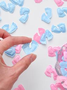 100 chiếc giấy vụn hình dấu chân ngẫu nhiên, vải không dệt nhiều màu sắc dùng trang trí tiệc mừng em bé chào đời, Giáng sinh - Nhiều màu - Xem 4