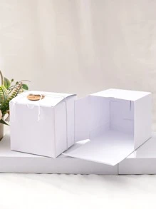 5 cái - Hình vuông Hộp đóng gói quà tặng Với Ruy băng , Qủa tặng Hộp đóng gói , Hộp Quà , Hiện tại Hộp - trắng - Xem 5