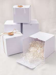 5 cái - Hình vuông Hộp đóng gói quà tặng Với Ruy băng , Qủa tặng Hộp đóng gói , Hộp Quà , Hiện tại Hộp - trắng - Xem 6