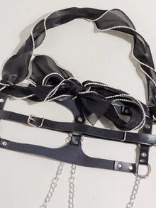 Chain Decor Harness Belt - Black - View 6