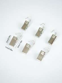 6入組不銹鋼浴簾鉤