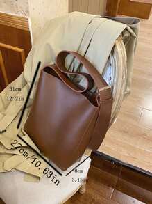 Túi Crossbody Nữ màu trơn Có thể điều chỉnh được Thanh lịch - màu nâu - Xem 3