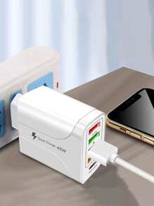 1USBC和2USBA端口快速充電器 - 白色 - 查看 2