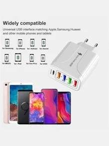 1USBC和2USBA端口快速充電器 - 白色 - 查看 3