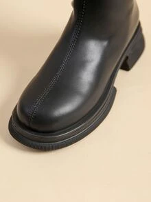 Zip Back Combat Boots - Black - View 3