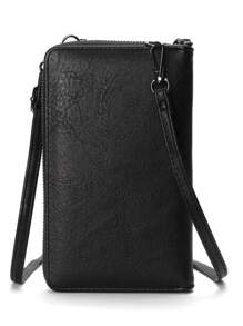 极简主义翻盖手机钱包 轻便现代商务 信用卡 身份证 现金 商务休闲 教师节 教师礼物 工作 商务通勤 旅行 节日 办公室度假 周年纪念 生日礼物 情人节 女士礼物 女白领礼物 女士钱包 钱包 - 黑色 - 查看 2