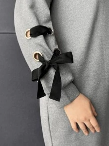 Calvaya Vestido De Talla Grande Con Detalle Anudado Y Diseño De Jersey - Gris Claro - Ver 6