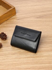 Men Letter Graphic Small Wallet Credit Card Small Purse ID Window Bi-Fold Men Wallet Portable, Money, Cash White-Collar Workers, For Male College, Work, Business, Commute, Office, For Anniversary, For Couple, For Birthday Gift, On Valentine Day Gift, Gift - Black - View 5