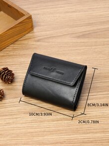 Men Letter Graphic Small Wallet Credit Card Small Purse ID Window Bi-Fold Men Wallet Portable, Money, Cash White-Collar Workers, For Male College, Work, Business, Commute, Office, For Anniversary, For Couple, For Birthday Gift, On Valentine Day Gift, Gift - Black - View 7