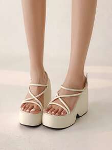 Women Platforms & Wedge Sandals - Beige - View 1