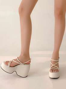 Women Platforms & Wedge Sandals - Beige - View 6