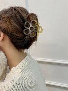 4pcs Flower Design Hair Claw - Multicolor - View 2