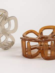 4pcs Flower Design Hair Claw - Multicolor - View 4