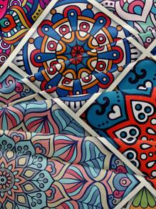 Mandala Pattern Duvet Cover Set Without Filler - Multicolor - View 4