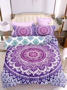 曼陀羅圖案被套套裝不附帶內芯 - 彩色 - 查看 1