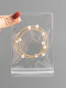 20pcs Clear Jewelry Storage Bag, Self Locking PVC Resealable Bag, Small Dustproof Jewelry Pouch, Gift For Valentine's Day - Clear - View 2