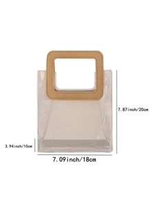 1pc Plastic Gift Bag, Clear Gift Wrapping Bag For Party - Champagne - View 3