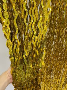 1 波浪葉片門簾 - 金色 - 查看 2