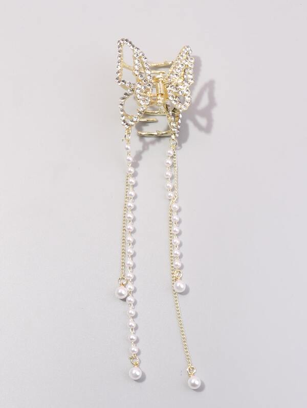 Rhinestone Butterfly Decor Hair Claw SHEIN UK
