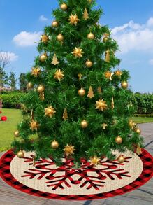 1pc Snowflake Pattern Christmas Tree Skirt - Multicolor - View 1