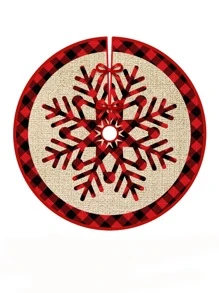 1pc Snowflake Pattern Christmas Tree Skirt - Multicolor - View 2