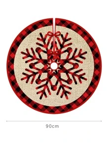 1pc Snowflake Pattern Christmas Tree Skirt - Multicolor - View 4