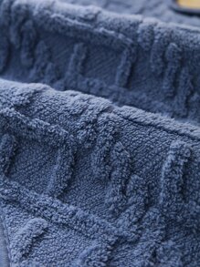 1pc Geometric Jacquard Sofa Towel - Royal Blue - View 4