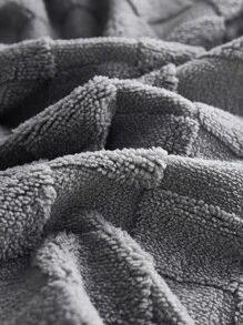 1pc Checkered Textured Stretchy Sofa Seat Cushion Cover - Light Grey - View 5