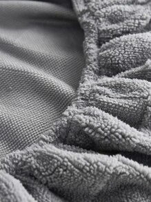 1pc Checkered Textured Stretchy Sofa Seat Cushion Cover - Light Grey - View 6