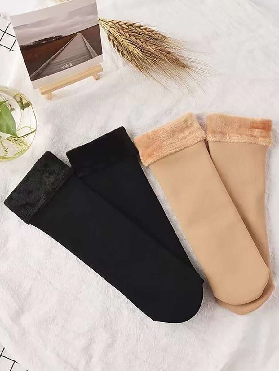 2 pares Calcetines de tripulación unicolor - Multicolor - Ver 1