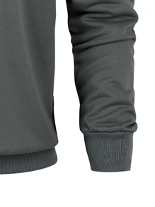 Men Pumpkin Print Sweatshirt, For Halloween - Dark Grey - View 3