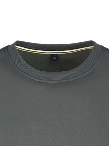 Men Pumpkin Print Sweatshirt, For Halloween - Dark Grey - View 4