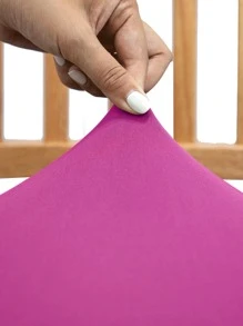 1pc Ghế co giãn trơn - Màu Hồng Tươi - Xem 3