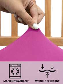 1pc Ghế co giãn trơn - Màu Hồng Tươi - Xem 4