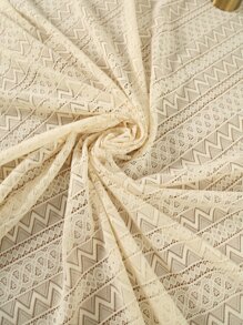 1 Họa Tiết Chevron Tua Rua Viền Khăn Trải Bàn Boho Tua Rua Trang Trí Bàn Hình Chữ Nhật Vải Cho Bàn Ăn - Màu be - Xem 7