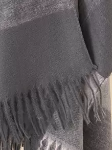 1件格紋保暖披肩外套波西米亞斗篷，適用於戶外和旅行 - 彩色 - 查看 2