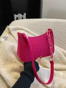 Crocodile Embossed Chain Bag
