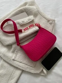 Crocodile Embossed Chain Bag