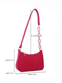 Crocodile Embossed Chain Bag
