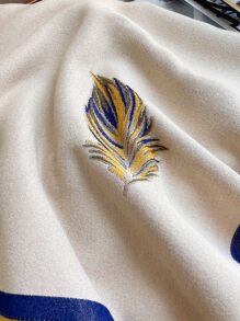 Pañuelo con estampado de pluma - Multicolor - Ver 4