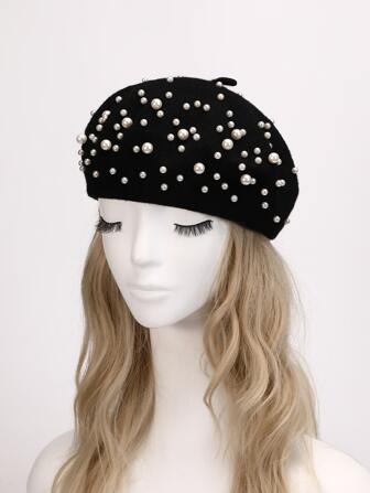 Béret décoratif en faux perle pour soirée