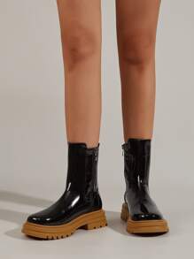 Zipper Side Chelsea Boots - Black - View 4